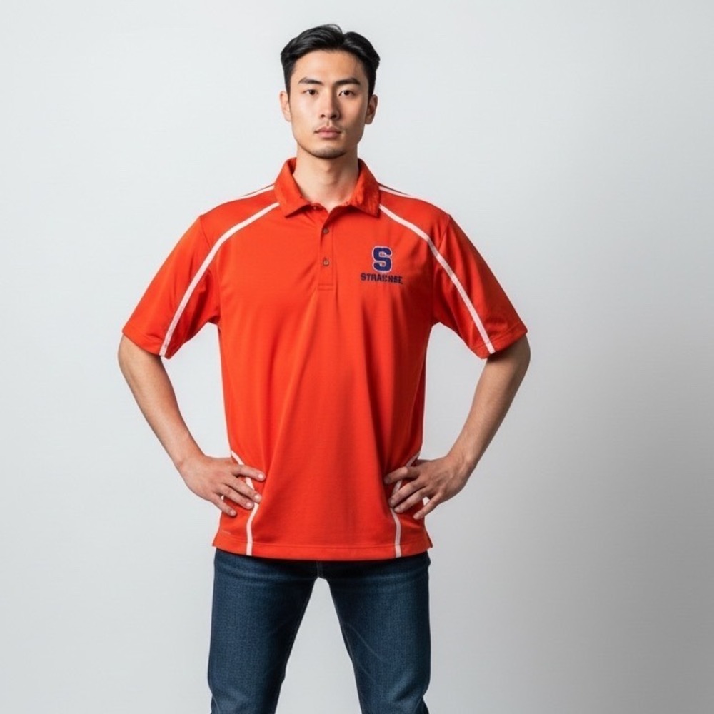 Columbia Golf Syracuse Orange Polo Shirt Mens Medium Omni Wick NCAA Performance - Picture 2 of 7